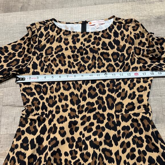 Jude Connally Small Cheetah Leopard Dress Pockets Nylon Stretch 3/4 Sleeve - Picture 6 of 8